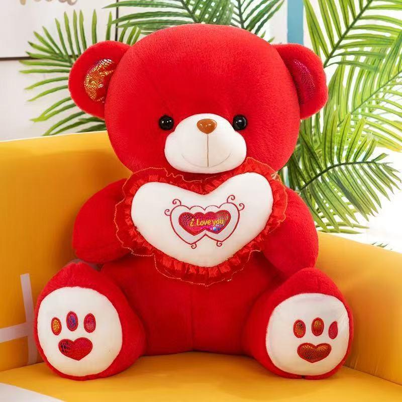 Leuchtender kuscheliger Herz-Teddybär Plüschtier für Kinder