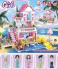 Tide Baby Lego-Compatible Girls' Beach Villa Building Blocks Puzzle Toy