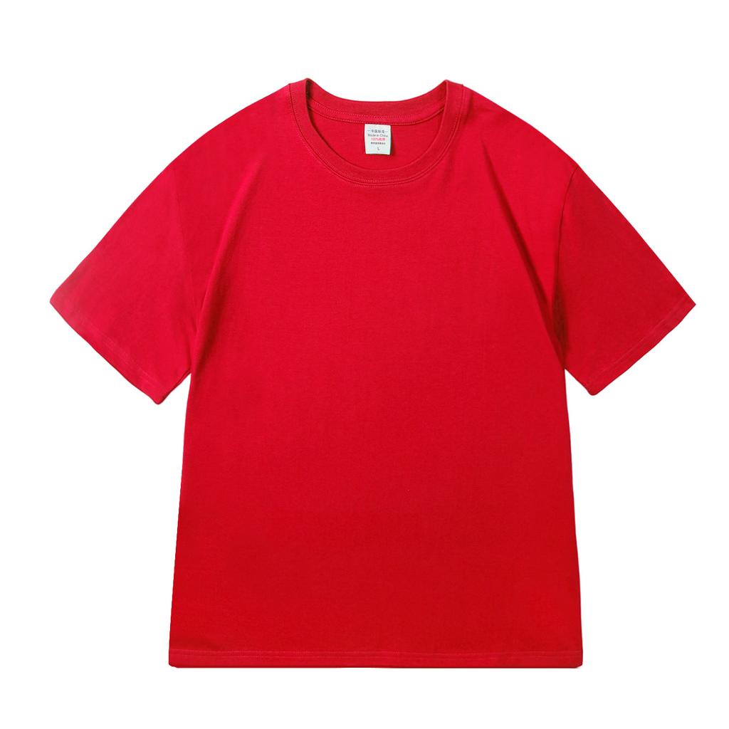 Solid Color Short-Sleeved T-Shirt Men'S 200G Pure Cotton Loose And Versatile Time-Simple Bottoming Shirt Combed Cotton Crew Neck Shoulder Top