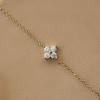 S925 Silver Plated Four Leaf Clover Zircon Anklet for Women Fashion Simple Adjustable Ankle Chain Summer Vacation Jewelry Gift