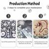 DIY Pearl Gem Chinese Dragon Shining Bead Craft Art Home Wall Ornament Simple Unframed Room Decoration Art Design Elegant Gift For Living Room Decor