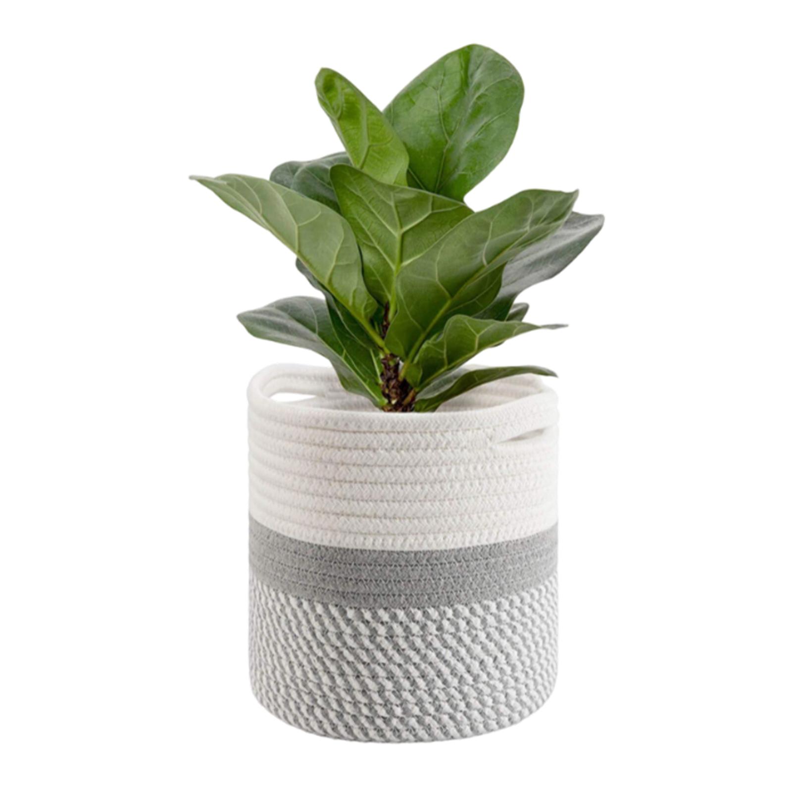 

Woven Cotton Rope Plant Basket Decorative Storage Container for Indoor Outdoor Use Durable and Lightweight Design S