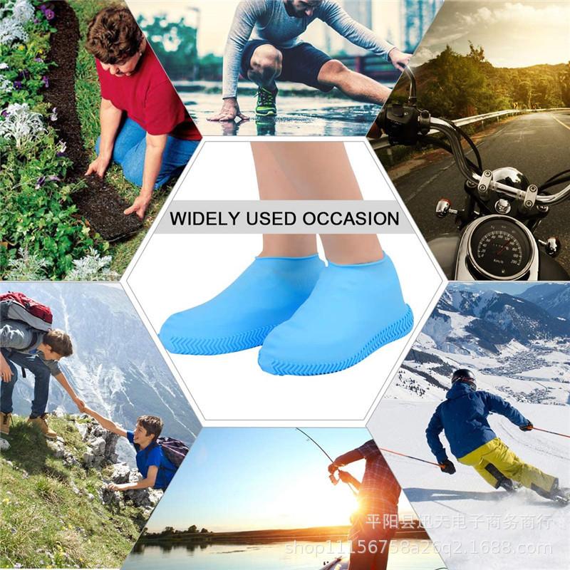 2 PCS Boots Waterproof Shoe Cover Silicone Material Unisex Shoes Protectors Rain Boots for Indoor Outdoor Rainy Days Reusable