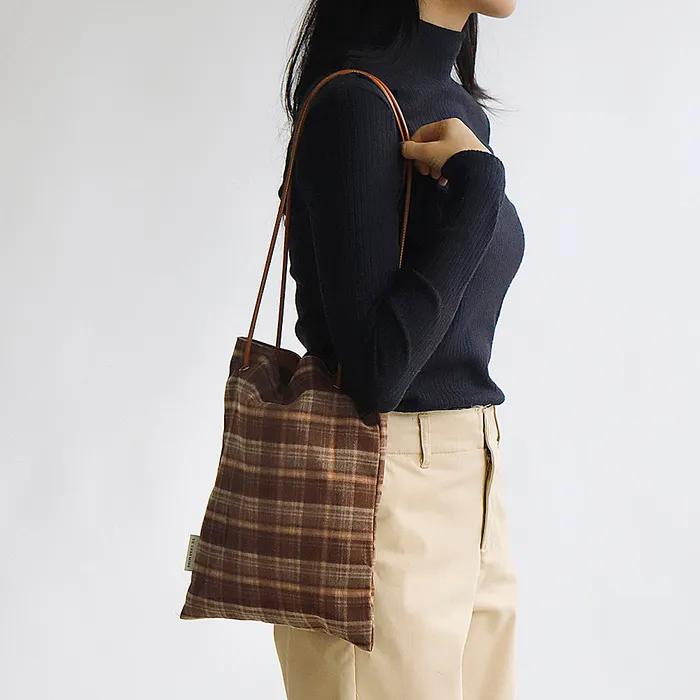 Square Mini Bag - Vintage Brown Check