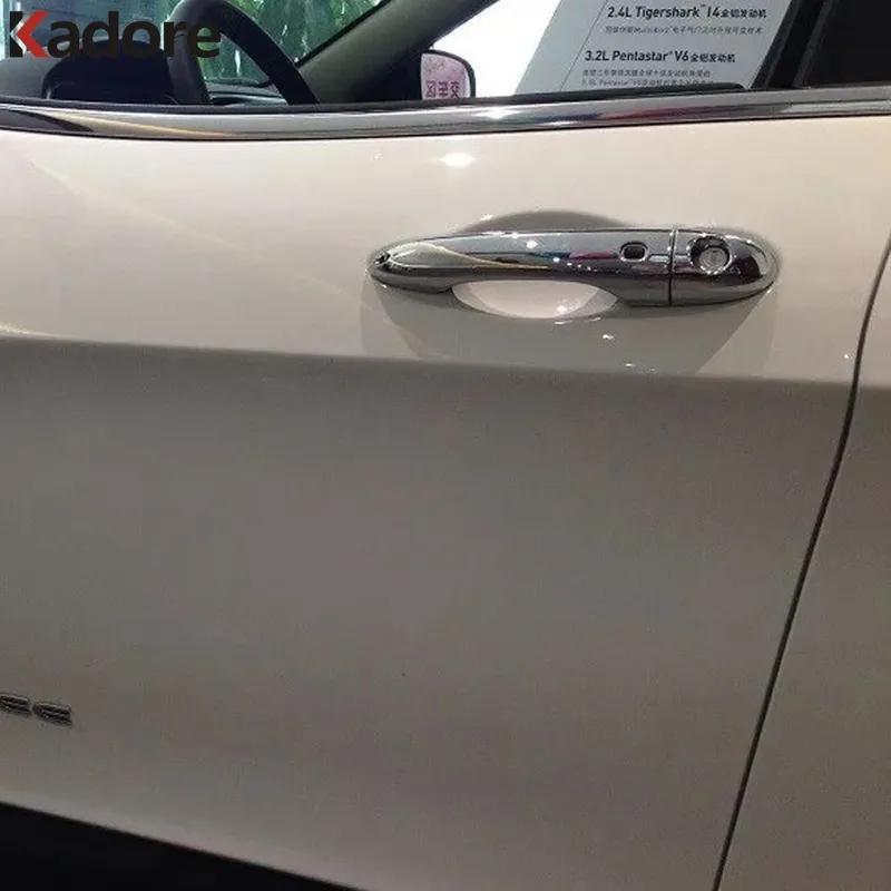 Door Handle Cover Trim For Jeep Cherokee 2014 2015 2016 Chrome Car Side Door Handles Catch Cap Garnish Overlay Frame Accessories
