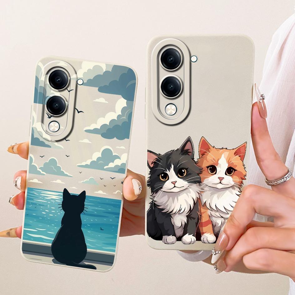 Case For Vivo Y04 Y29s Y19e Y19 2025 Cover V2430 V2446 V2432 Cute Cartoon Cat Rabbit Soft Cover For Vivo T4 Lite V2509 Protector