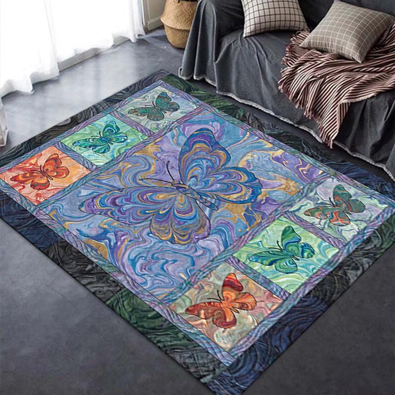 2025 New Butterfly Decoration Carpet Rug for Living Room Bedroom Home Sofa Decoration,Kids play Non-slip Floor Mat27