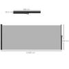 Retractable Side Awning, Outdoor Privacy Screen for Garden, Hot Tub, Balcony, Terrace, Pool, 400 x 180cm, Light Grey