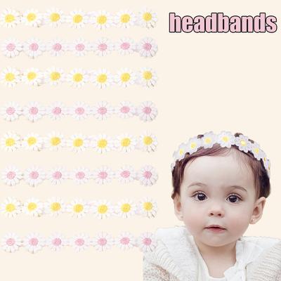 Fascia per Capelli Fiore di Margherita Dolce Floreale Elastica Regolabile per Bambini Bambine Bambino Senza Danni Accessori Capelli Neonato Fasce
