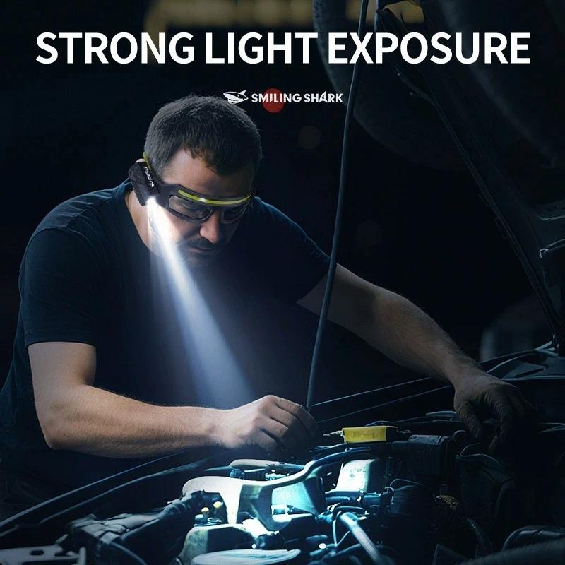 Nuovi occhiali multifunzione XTE con luce e ricarica Type-C, lampada frontale di avvertimento, compatta e portatile, lampada frontale sensibile al tocco