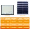 300W 100W Solární reflektor Vodotěsné solární LED světlo Venkovní lampa s dálkovým ovládáním Záplavové světlo Solární pouliční osvětlení Sluneční světlo