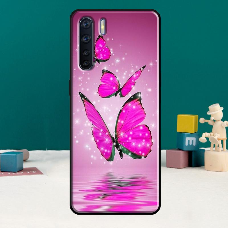 Cute Butterfly Phone Case For Oppo A17 A18 A38 A58 A78 A98 A79 A40 A60 A80 A16 A76 A96 A15 A74 A94 A54 A77