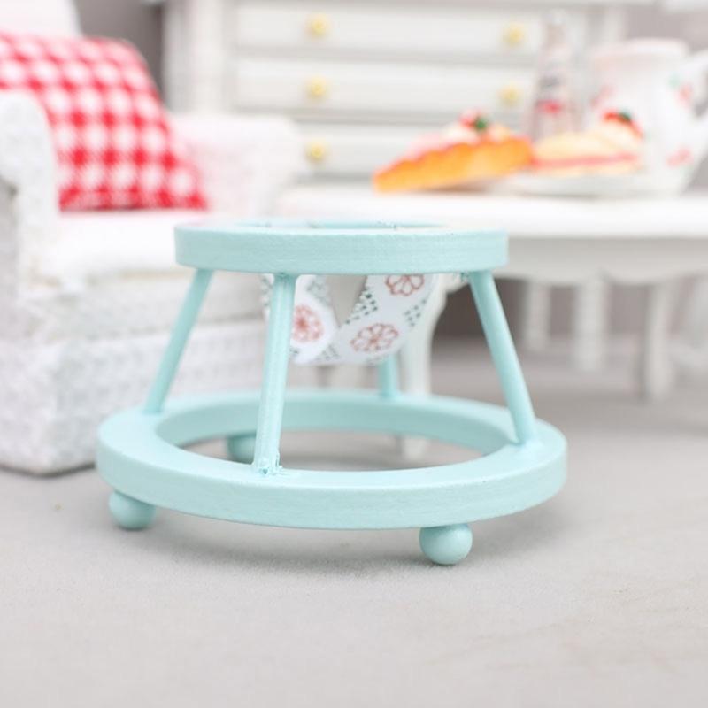 Vintage Miniature Walking Chair 1:12 Doll House Furniture Baby Walker with Life Like Details for Doll House Enthusiasts