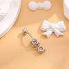 Getta 925 Sterling Silver Custom Body Jewelry Simple Summer Trendy Belly Rings with Zircon Dangle Piercing for Weddings