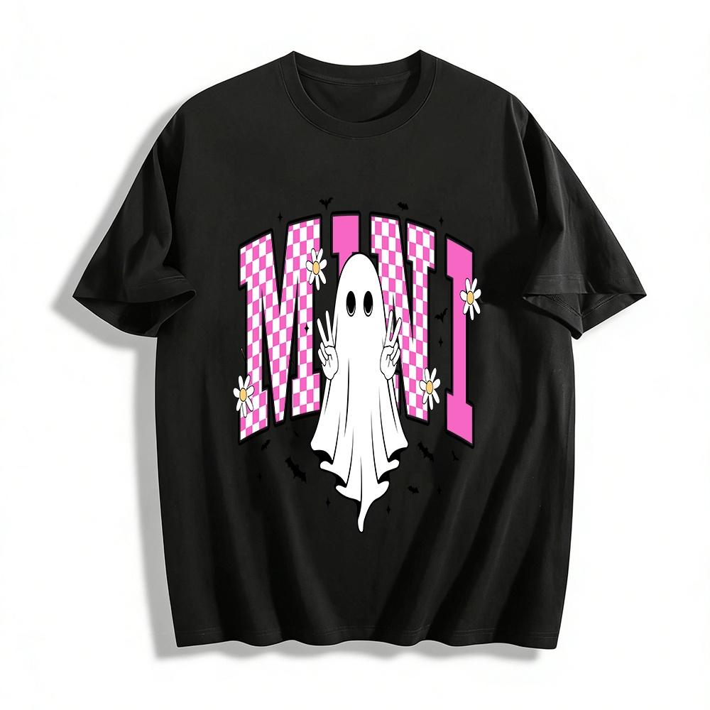 Halloween MINI Cute Ghost Print Casual Top For Parent-child Pure cotton T-shirt XXS