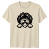 Fluffy Dog Dogs Animals Unisexs TShirt Unisexs Graphic Playful Peek Canine Design