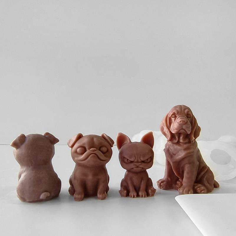 Animal Silicone Candle Mold DIY Anger Puppy Poodle Dog Labrador Retriever Gypsum Beeswax Mould Aromatherapy Candle Making Tool