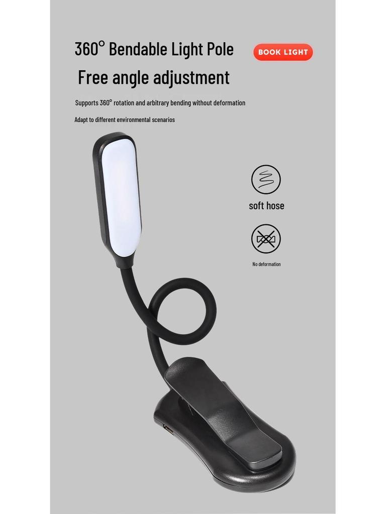 LED Clip-On Reading Lamp for Kids - Eye Protection Night Light