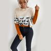 Vintage Fashion Elegant Casual Autumn Women's Colorblocking Long-sleeved Bottoming Sweater Thin Section
