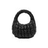 Borsa Tote Nuvola Trapuntata in Pelle d'Agnello Minimalista alla Moda Piccola da Donna Nera 1198850001