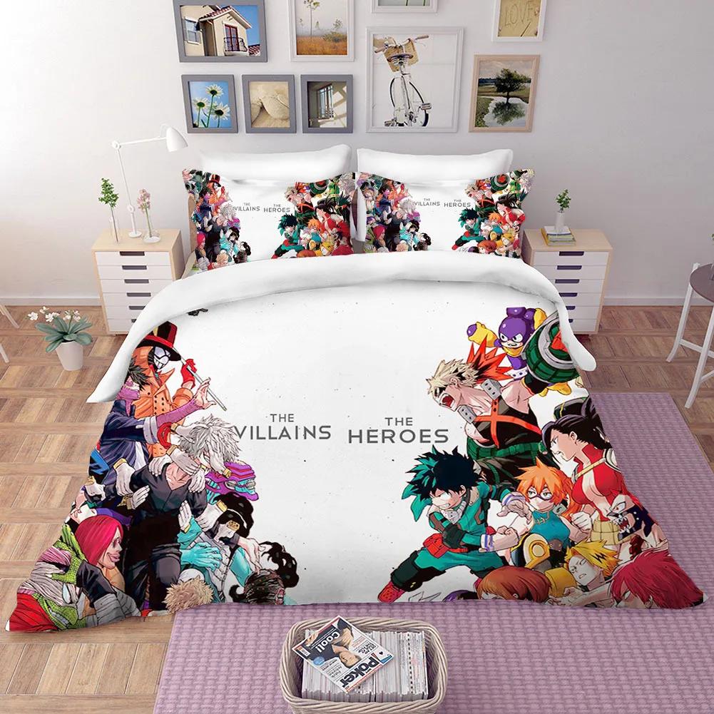 Anime Bedding Set My Hero Academia Quilt Duvet Cover Sets No Sheet Home Decor Single Queen King Size Gift Cute Kids Cartoon