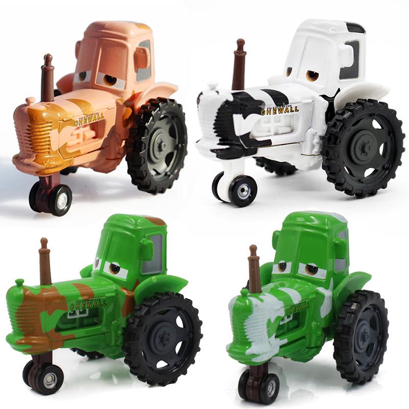 Children's Cartoon Tractor Toy Model - Green and White Alloy Simulation, Perfect Birthday Gift