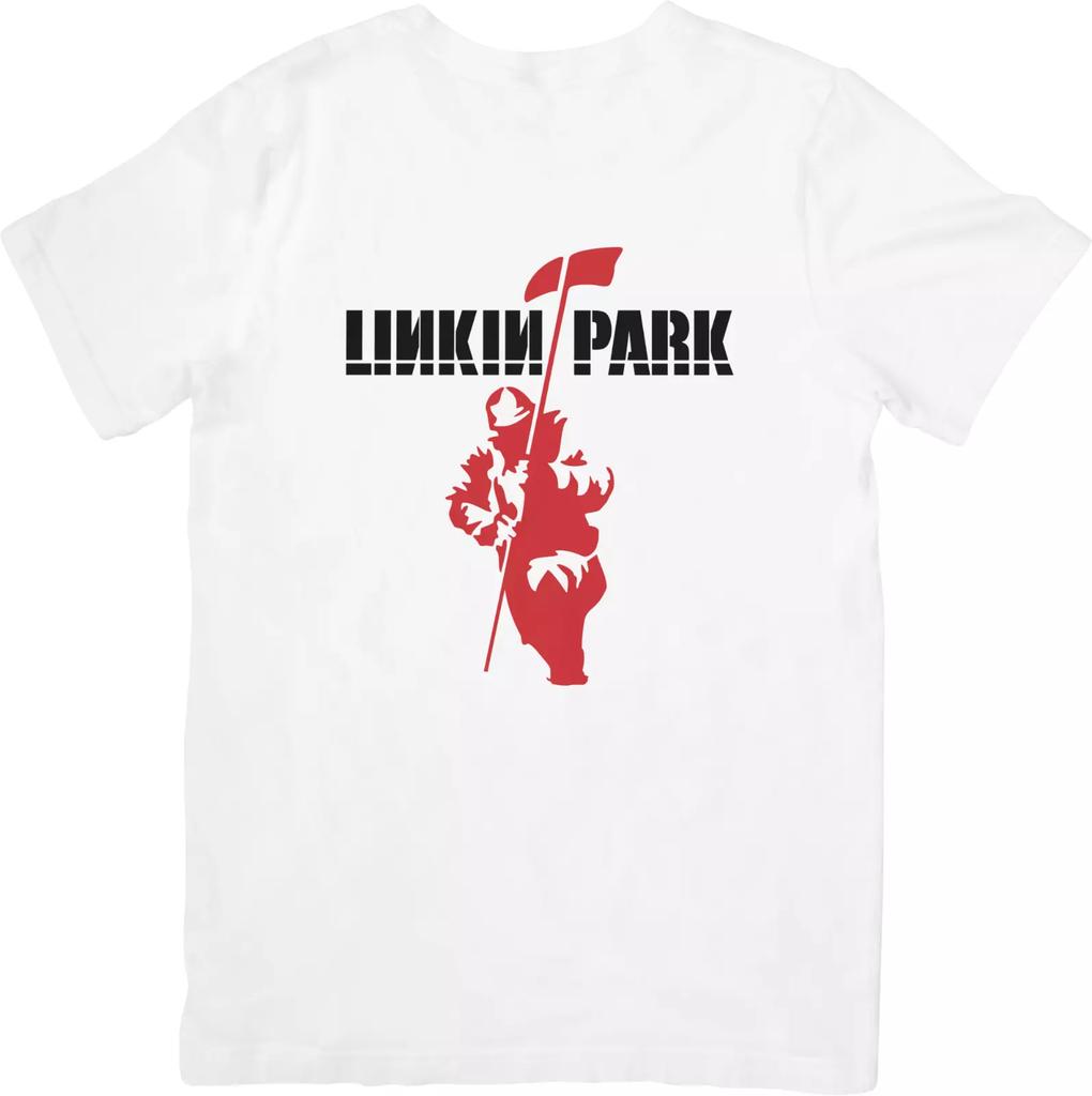 Linkin Park Musikk Passende for Menn & Kvinner Kvalitets Bomulls T-skjorte Hvit.