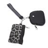 Mini Zip Wristlet Wallet Water Resistant Detachable Fashionable Dual Pouch Coin Purse Keychain for