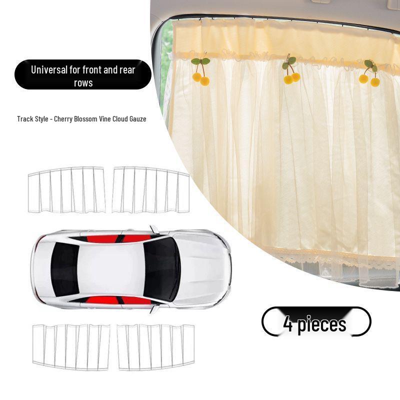 Car Sunshade Blackout Curtain with Suction Cups for Heat Insulation and Baby Privacy