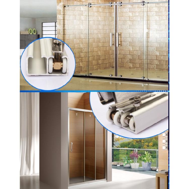 2Pcs Universal Shower Glass Door Rollers Corrosion Resistant Four Wheel Hanging Pulley Roller for Bathroom Doors