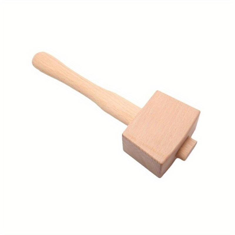 1pc Handmade Mallet Round Mallet Wooden Hammer, Handmade Original Wood Hammer,Solid Wood Square Hammer, Lightweight and Convenient Smooth Wood Hammer