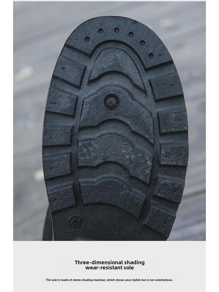 Pánské plátěné turistické boty s vysokým svrškem v korejském stylu - Trendy, ležérní, jednodílný design jazyka