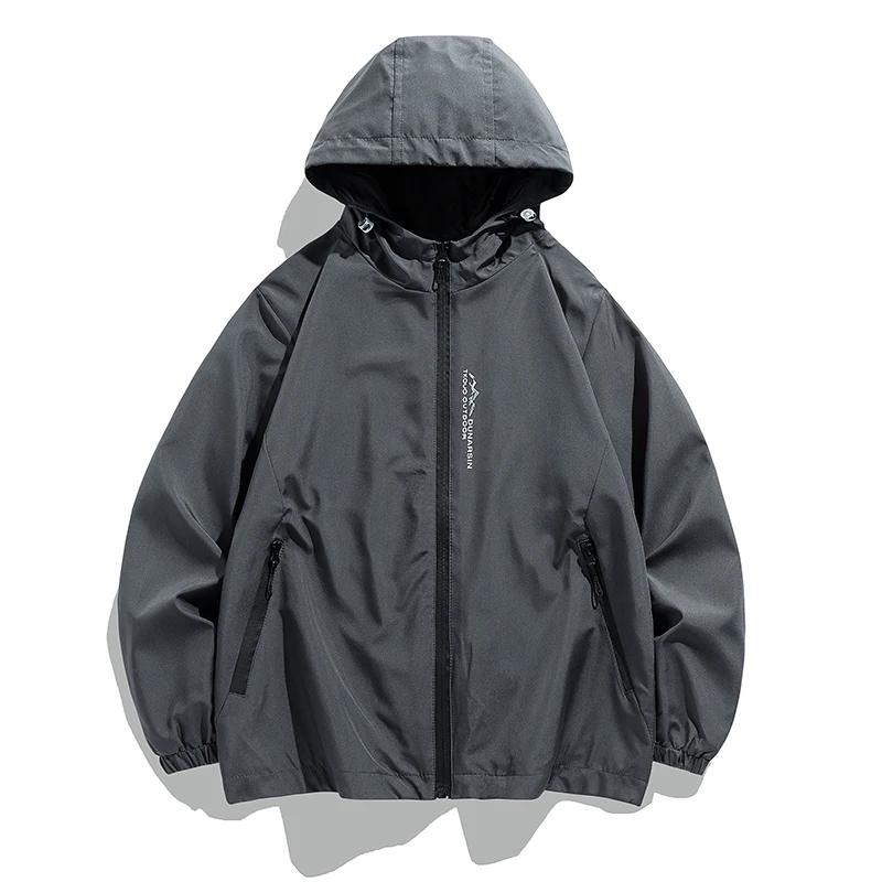 

Осенняя мужская куртка с капюшоном, уличная ветрозащитная водонепроницаемая куртка, мужская куртка в стиле техвир, повседневная зимняя куртка, мужская одежда L серый