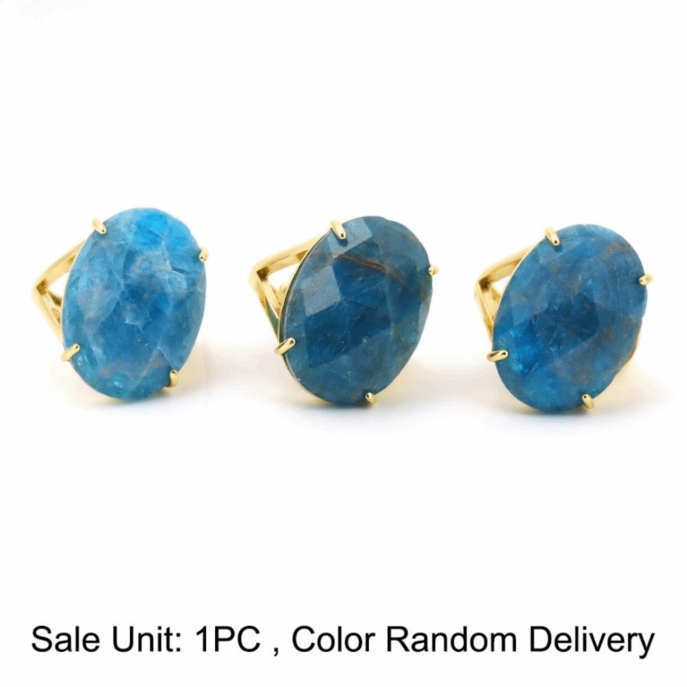 Simple Finger Rings Adjustable Open Rings Trend Ellipse Crystal Rings for Women