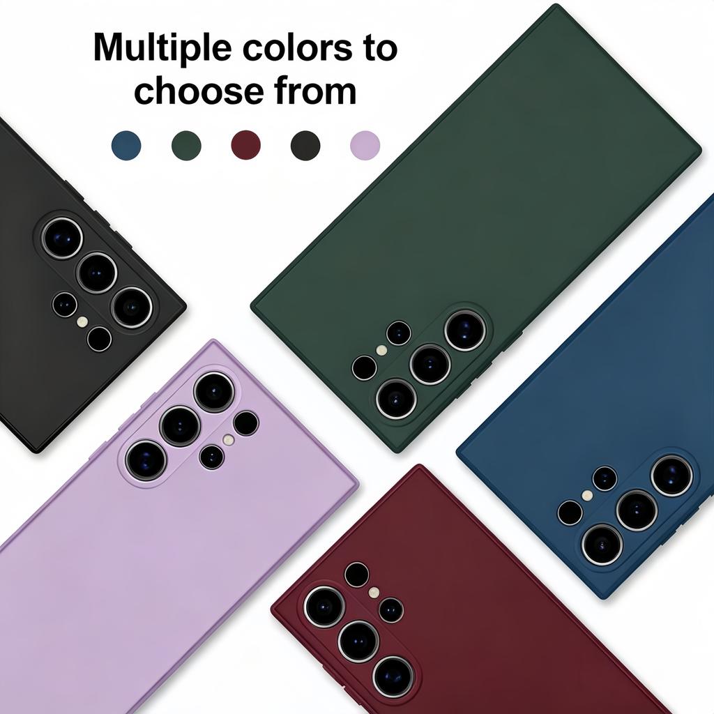 Noble Fashion Solid Colour Shockproof Protective Liquid Silicone Case For Samsung Galaxy S24 Ultra Plus S24FE