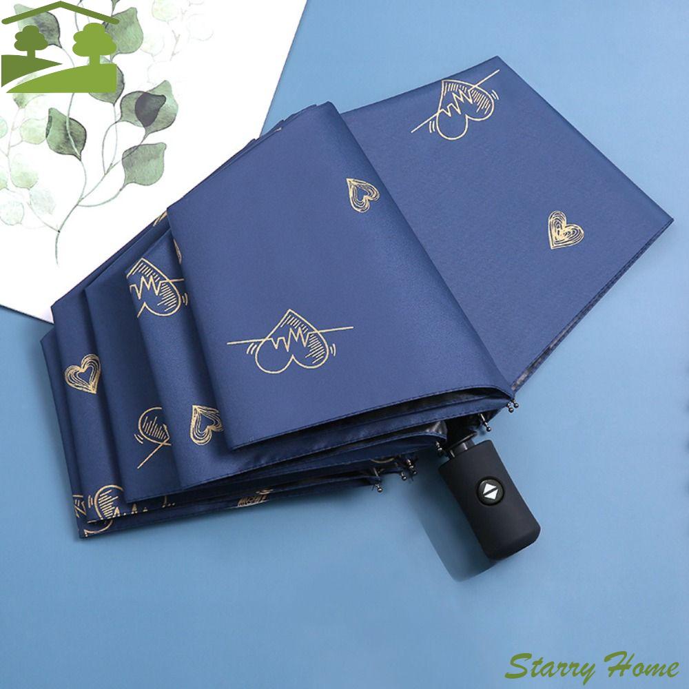 Fashion UV Protection Automatic Umbrella Windproof Reinforced Sun Umbrella Thickened Portable Rain Umbrella Daily