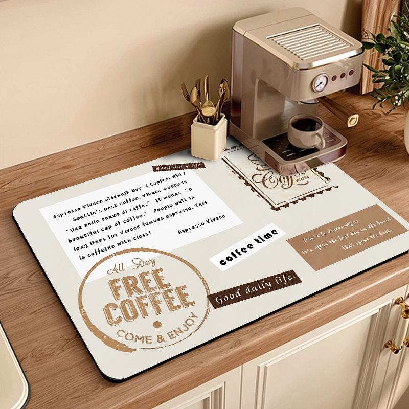 Quick-Dry Drip Mat for Coffee Makers - Water Absorbent, Heat Insulating, Stain-Resistant