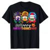 100% Cotton TOPS UNISEX TEES MENS WOMENS Halloween Thanksgiving Christmas Happy HalloThanksMas Gnomes Unisex T-Shirt