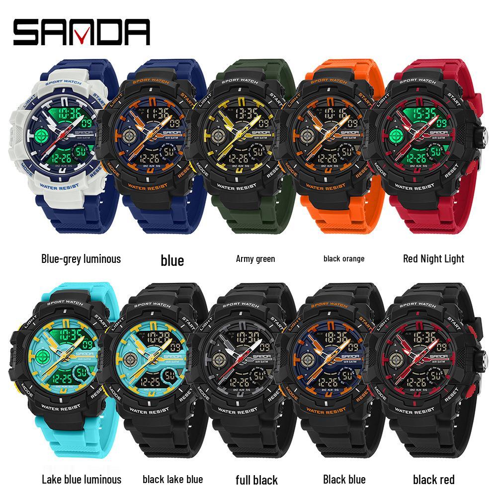 Orologio Sportivo Multifunzione Impermeabile Luminoso Sanda per Uomo e Donna