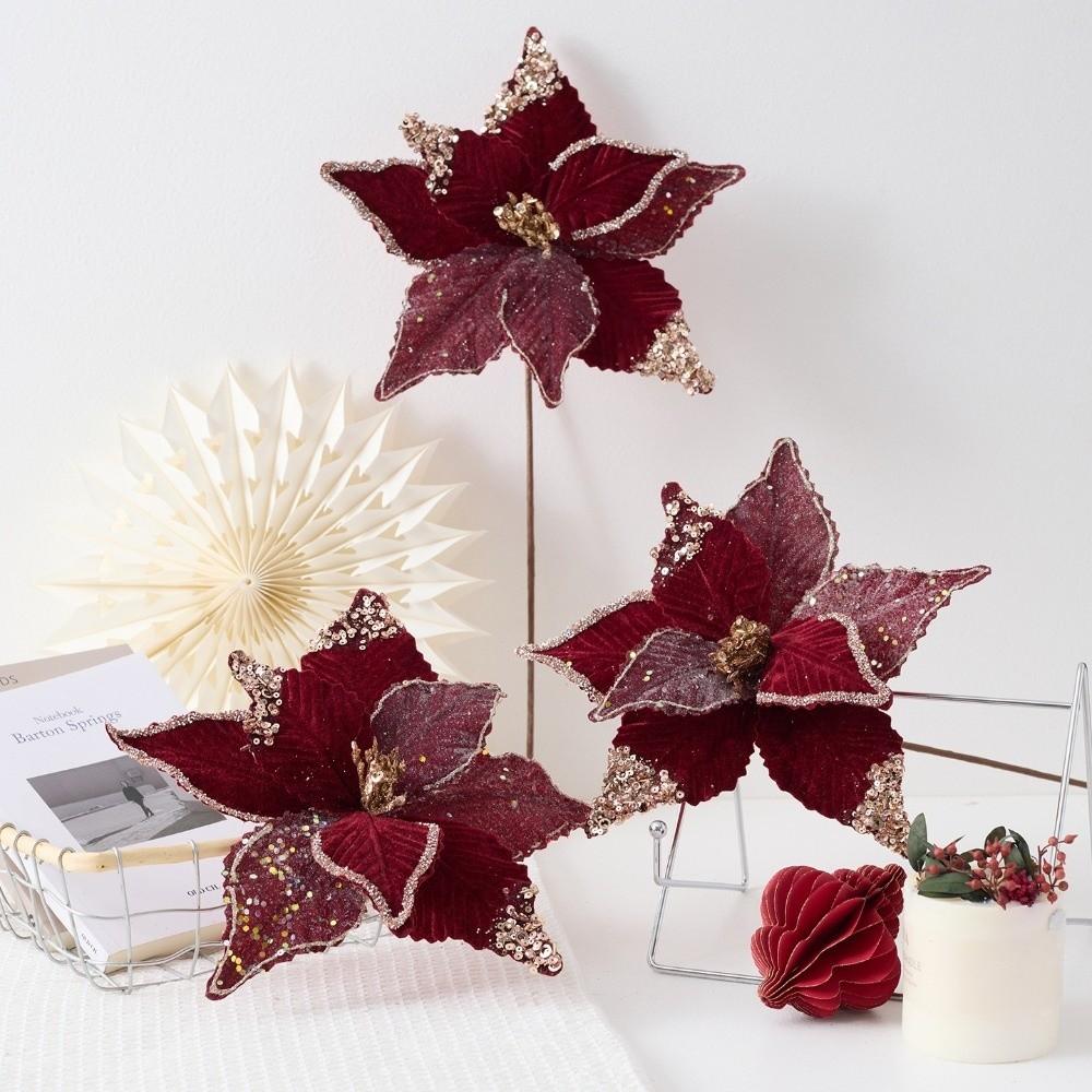 Glitter Christmas Glitter Flower Sequins Sequins Flower New DIY Christmas Flower  Home Decoration