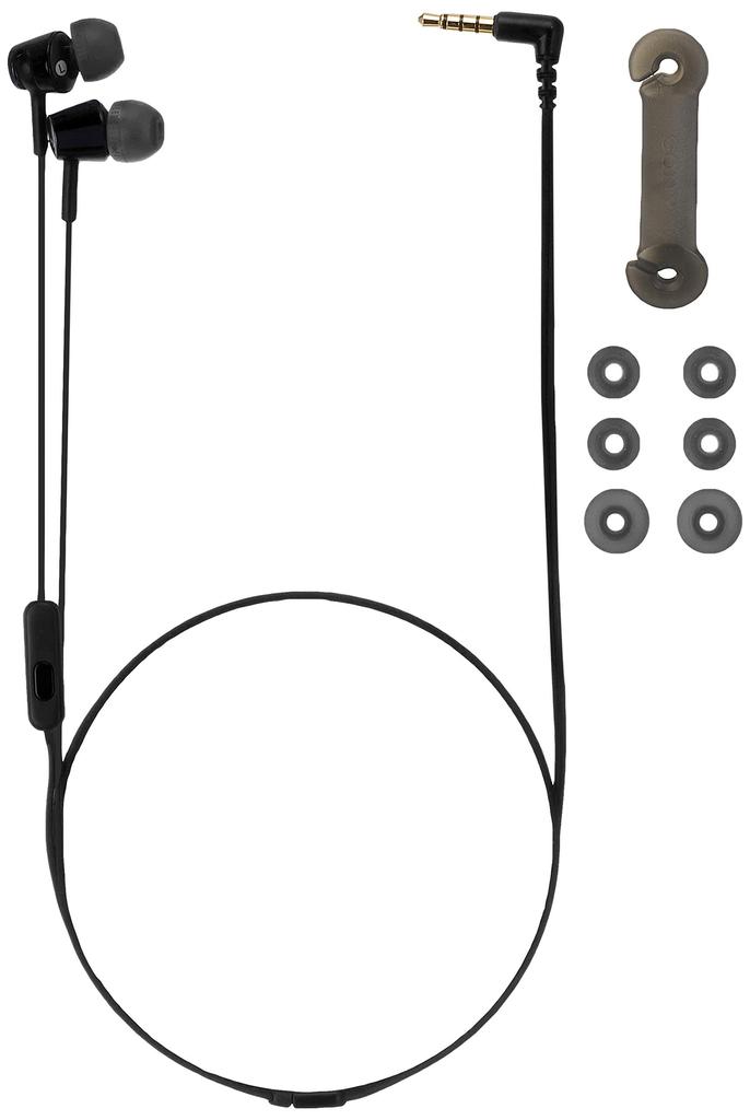 Sony MDR-EX155AP Earphones: In-Ear, Remote, and Microphone Included, Black