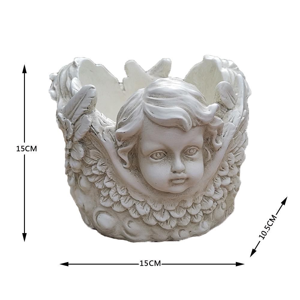 Европейский креативный ангел-цветочный горшок для суккулентов - Наружное садовое украшение-скульптура из смолы