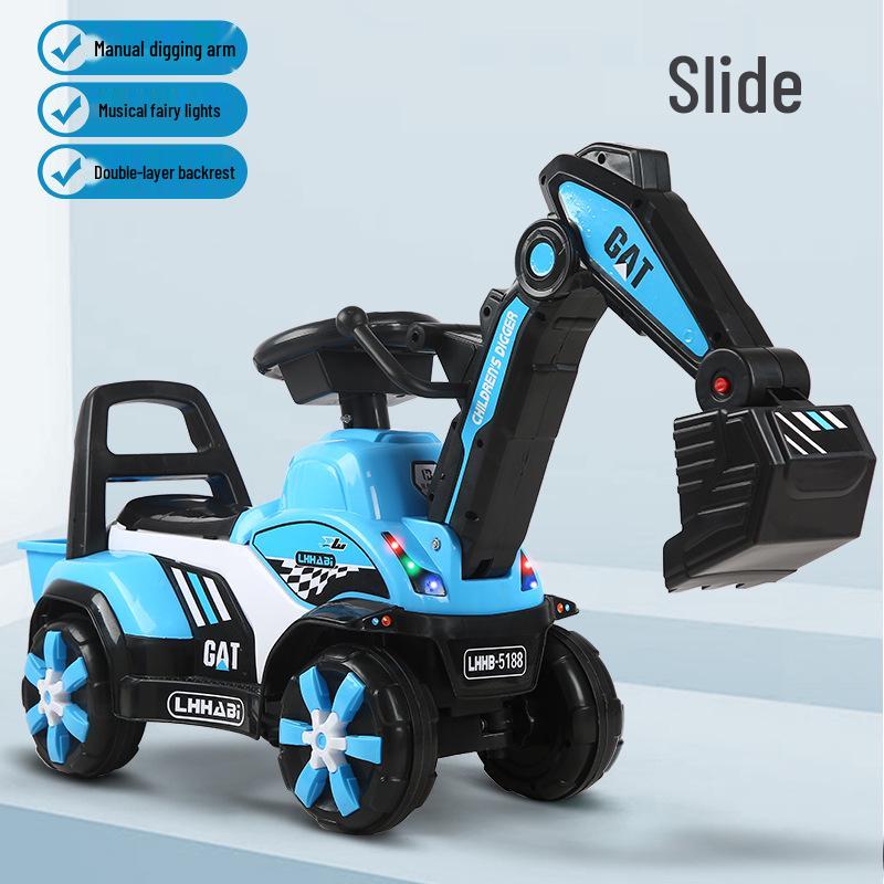 Large Ride-On Toy Excavator for Kids - Construction Digger Truck