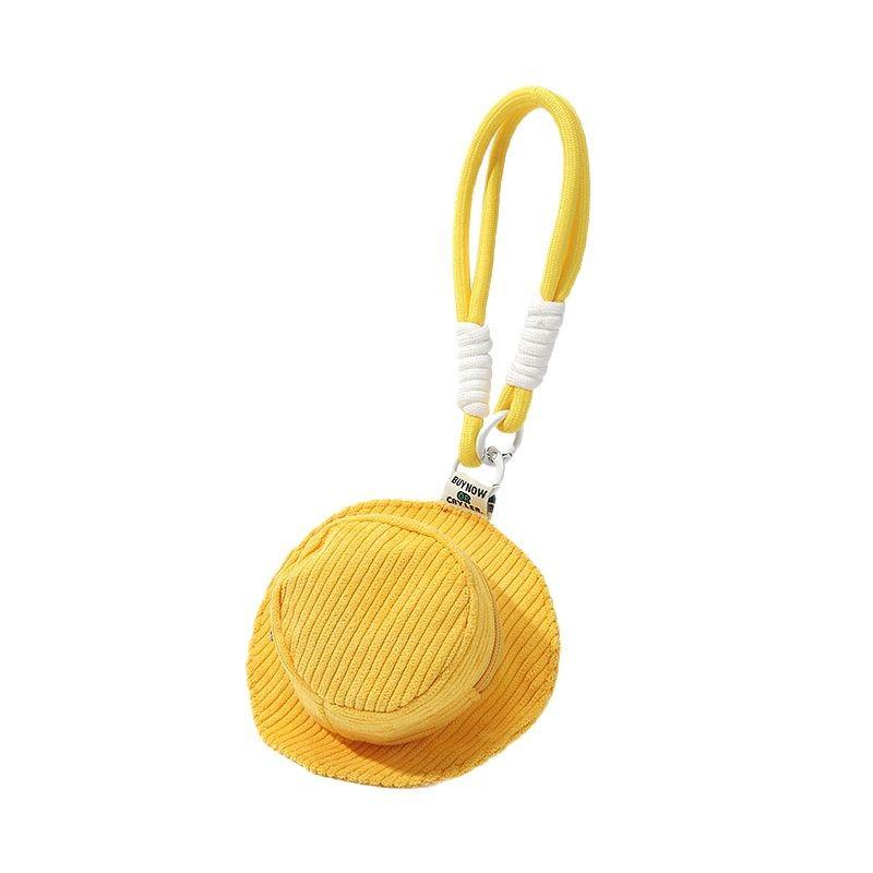 Мини-шляпа Милый мешок для наушников Сумки для помады Брелок Модный холст Маленький кошелек Брелок Кошелек для монет cartera mujer жёлтый