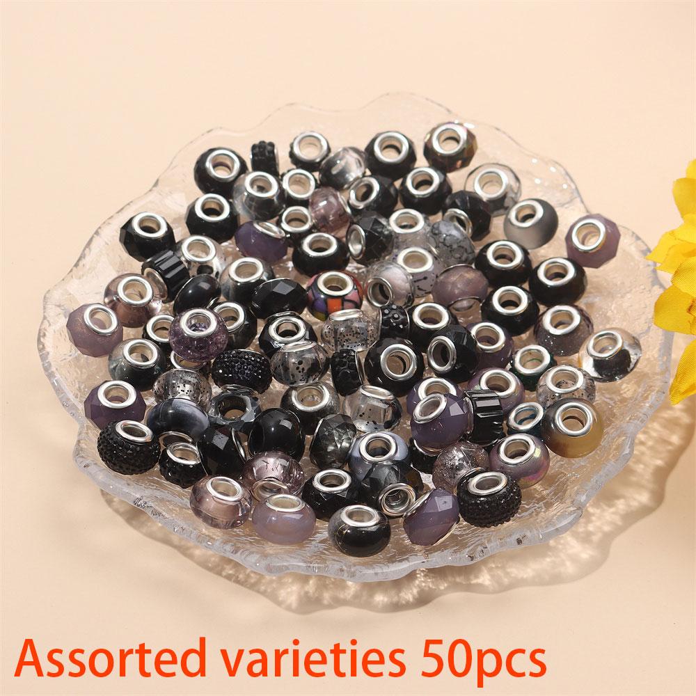 30/50/100pcs large hole beads, resin large hole pen beads, European beads, large hole glass beads, rhinestone beads, pen making, bulk bracelet making