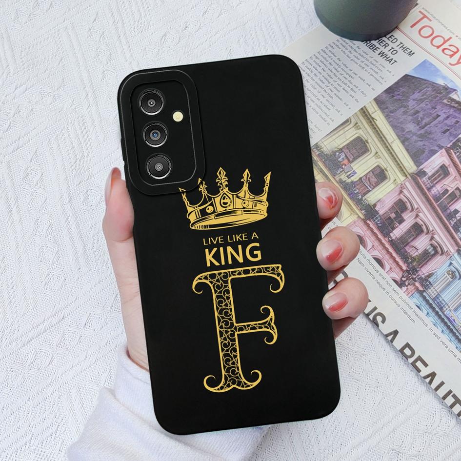 Case For Samsung Galaxy A02 A03S A13 A14 4G 5G A31 A51 A71 A24 Luxury Silicone Soft TPU Cover A-Z Letters For Samsung Galaxy A10S 20S Phone Bumper