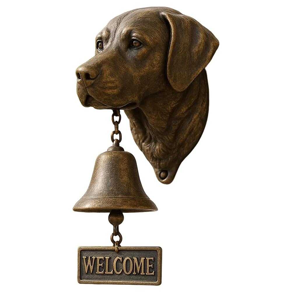 Cute Dog-Shaped Doorbell Pug Outdoor Patio Garden Welcome Door Hanging Decoration Front Door Cast Iron Wind Chimes Dinner Bell