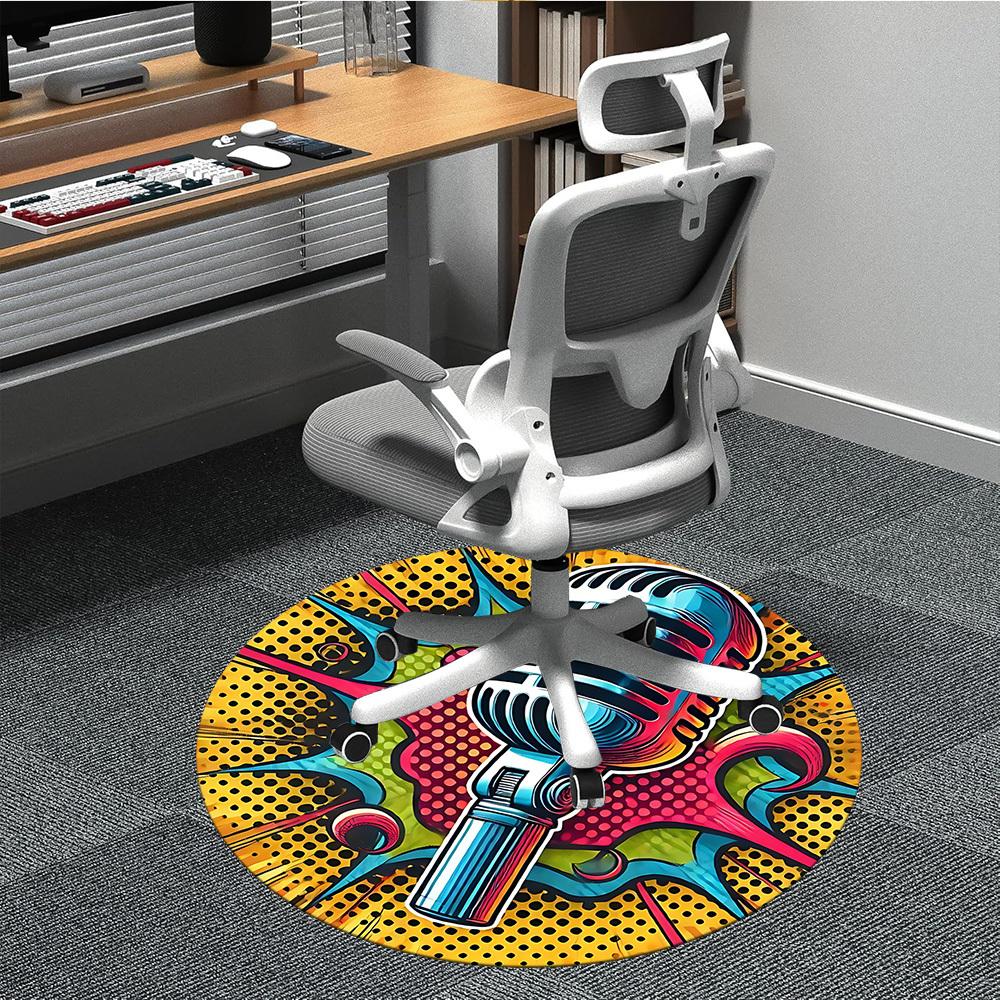 

1pc Retro Microphone Chair Carpet for Office, Soft Flannel Throw Mat, Perfect for Office,Holiday Party Decoration Choice yy251113037 80cm by 80cm