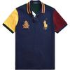 Polo Color Block Logo Big Pony Brodat Bumbac Mânecă Scurtă Tricou Polo Bărbați topuri Bleumarin 710814767-001
