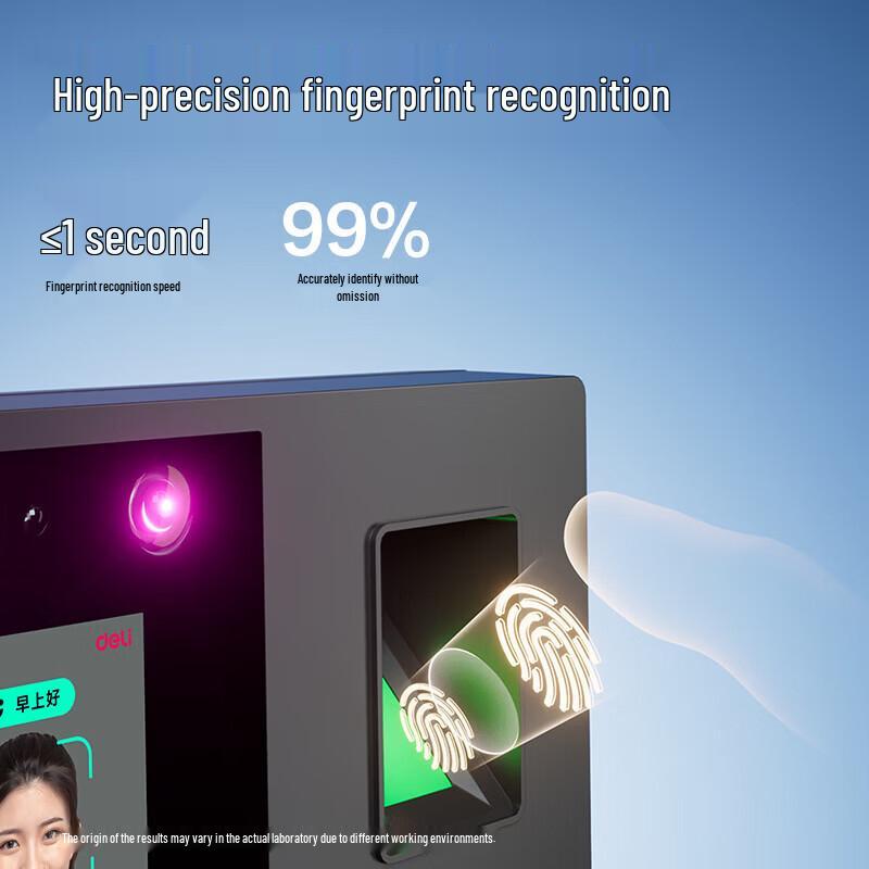 Deli Biometric Time Attendance Machine CN plug (adapter included)